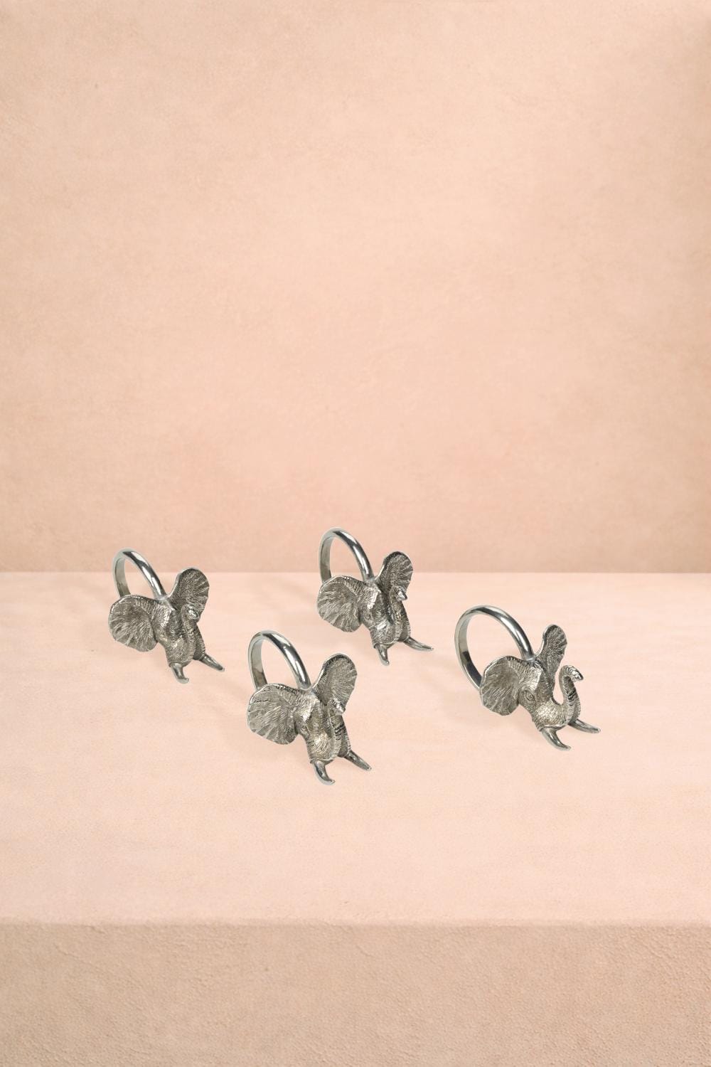 Elephant Safari Pewter Napkin Ring - Set of 4