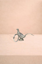Pheasant Feathered Pewter  Napkin Ring - Set of 4