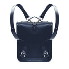 Handmade Leather City Backpack - Navy Blue