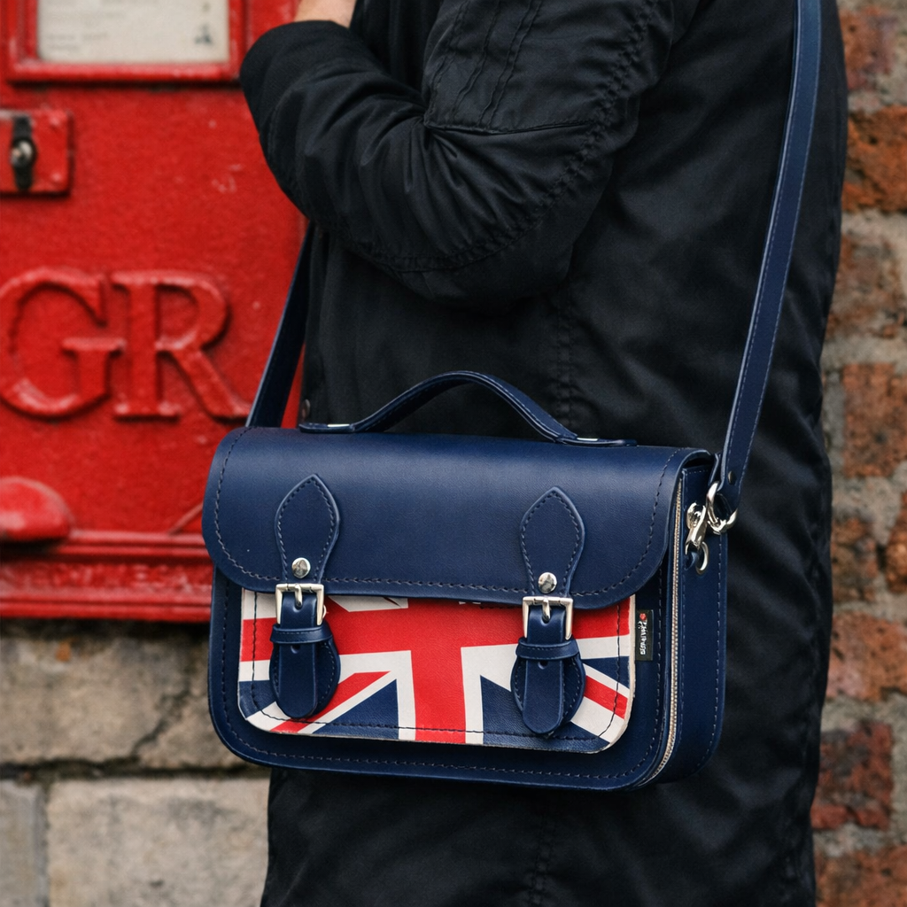 Union Jack Midi Satchel - Navy
