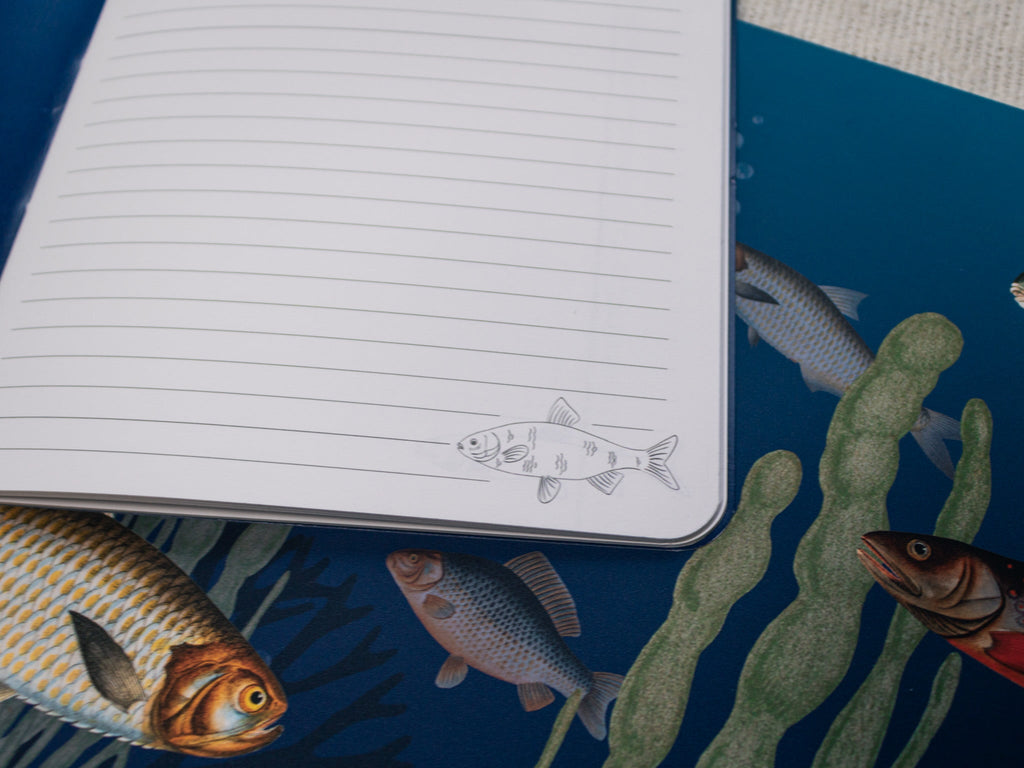 A5 & A6 Handmade Notebook with Vintage Fish Design