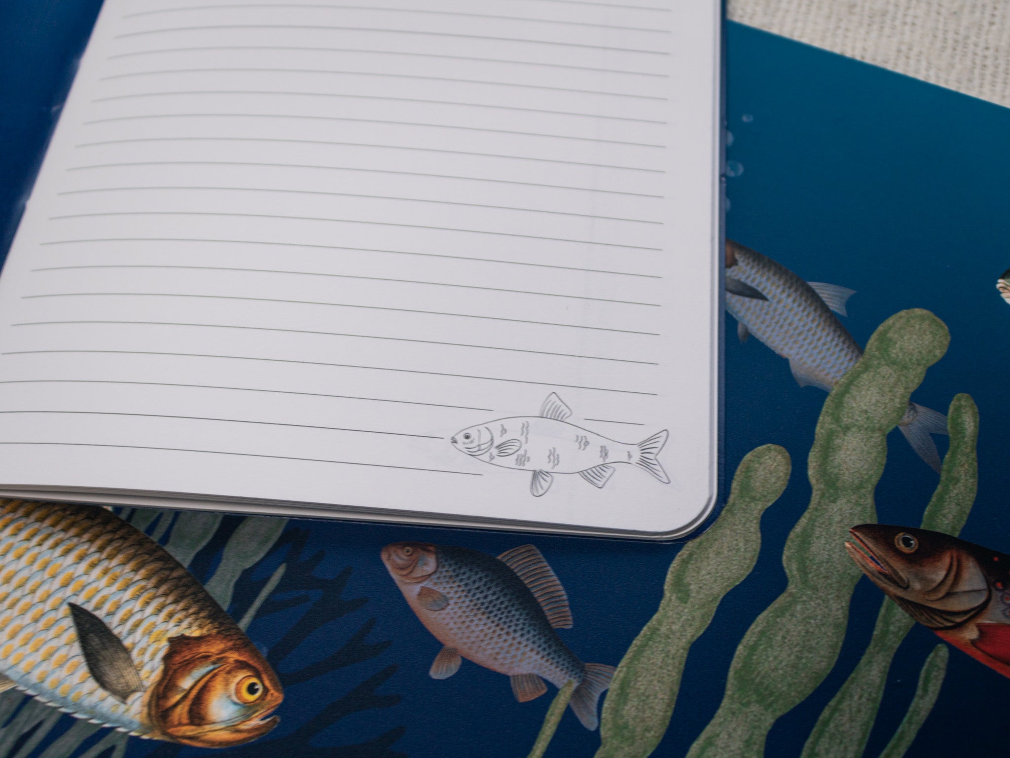 A5 & A6 Handmade Notebook with Vintage Fish Design