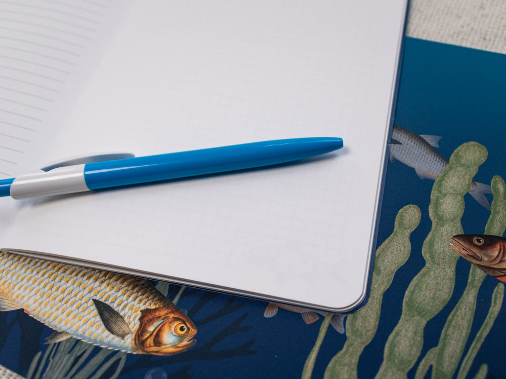 A5 & A6 Handmade Notebook with Vintage Fish Design