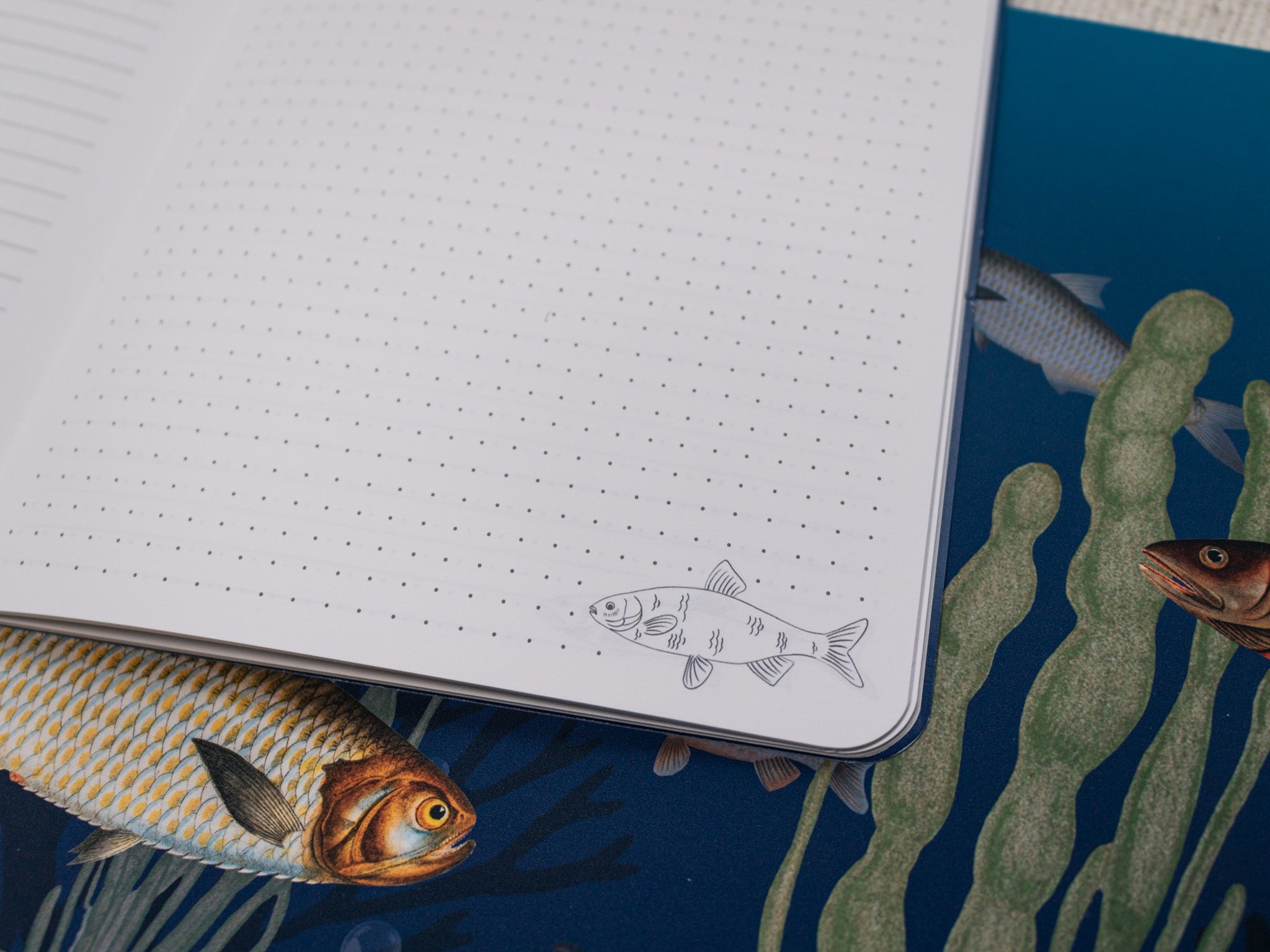 A5 & A6 Handmade Notebook with Vintage Fish Design
