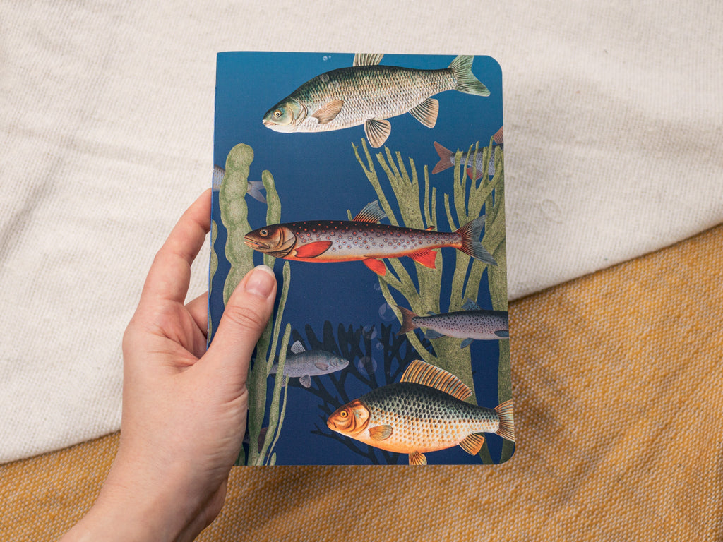 A5 & A6 Handmade Notebook with Vintage Fish Design