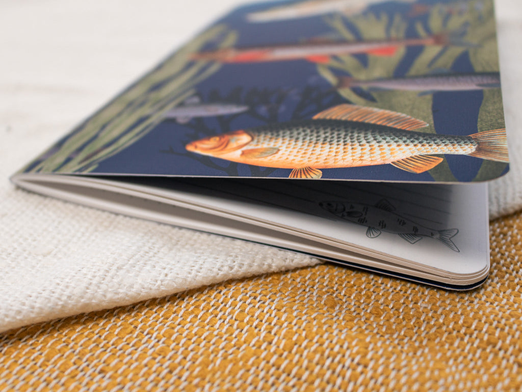 A5 & A6 Handmade Notebook with Vintage Fish Design
