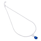 Classic Athena Kate Gemstone Necklace: Silver & Iolite