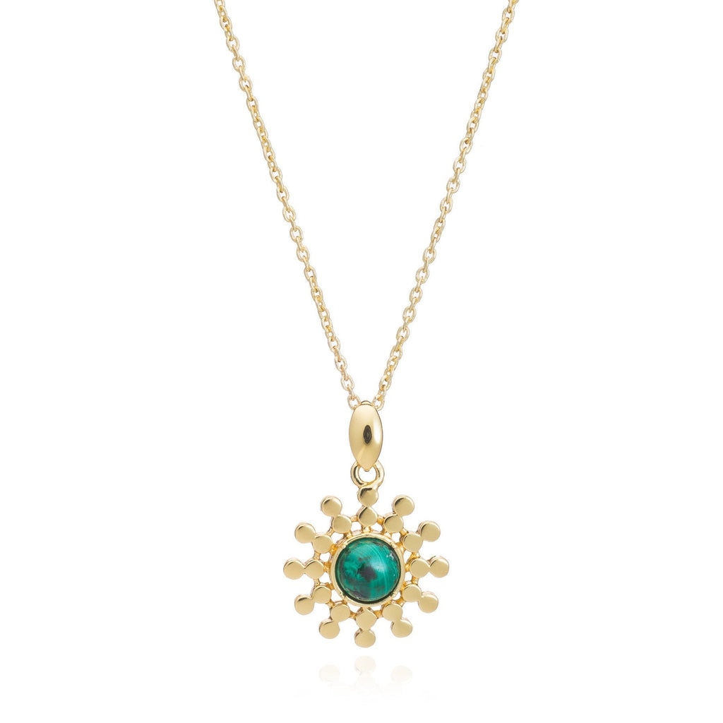 Etrusca Sun Drop Pendant with Malachite