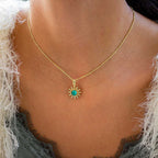 Etrusca Sun Drop Pendant with Malachite