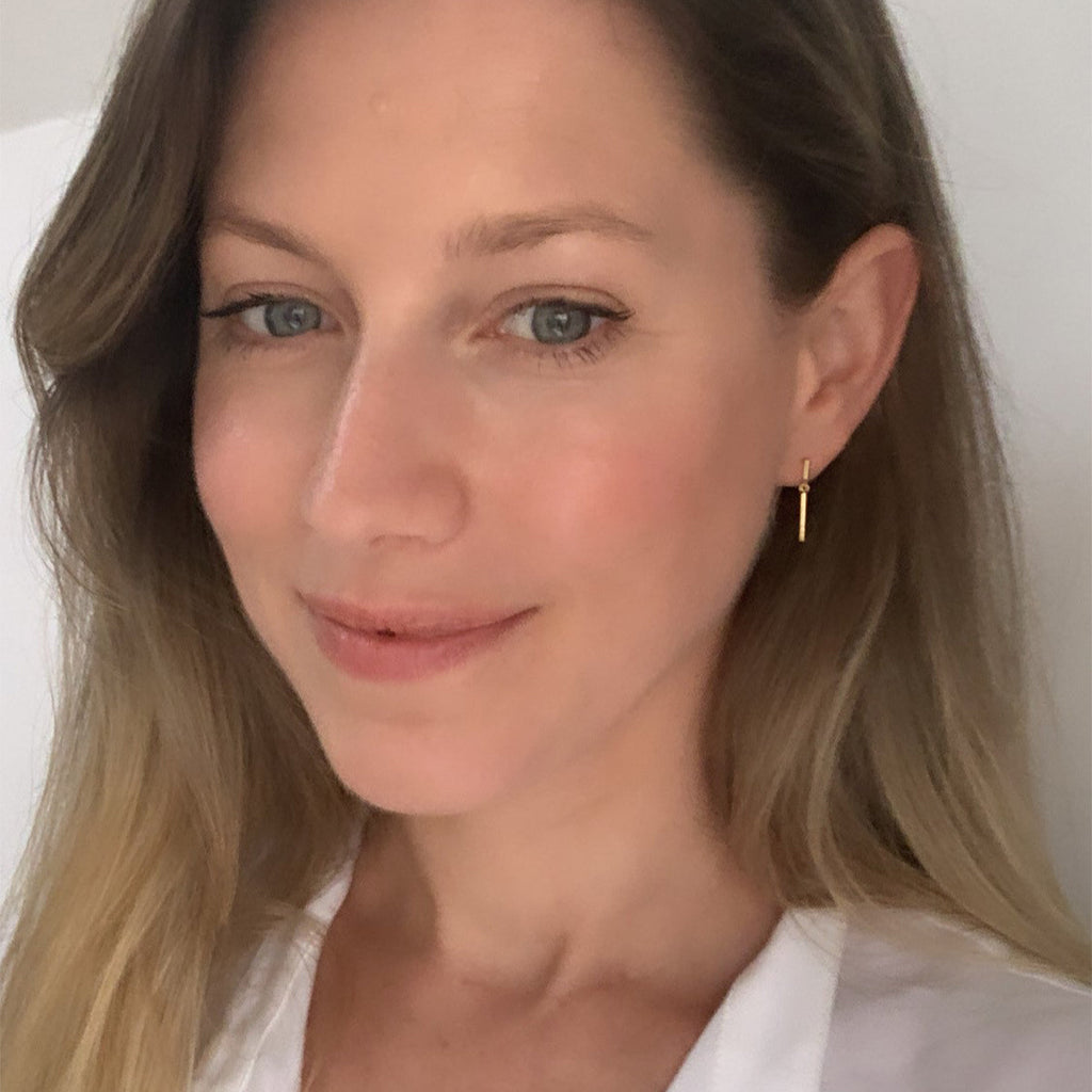 Minimalist Dainty Silver Bar Stud Earrings
