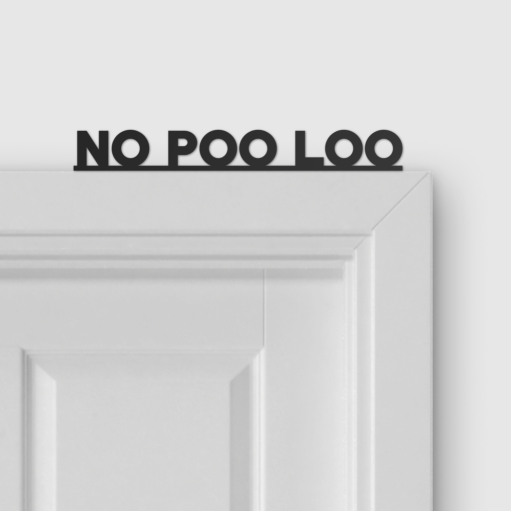 NO POO LOO door topper and door tag