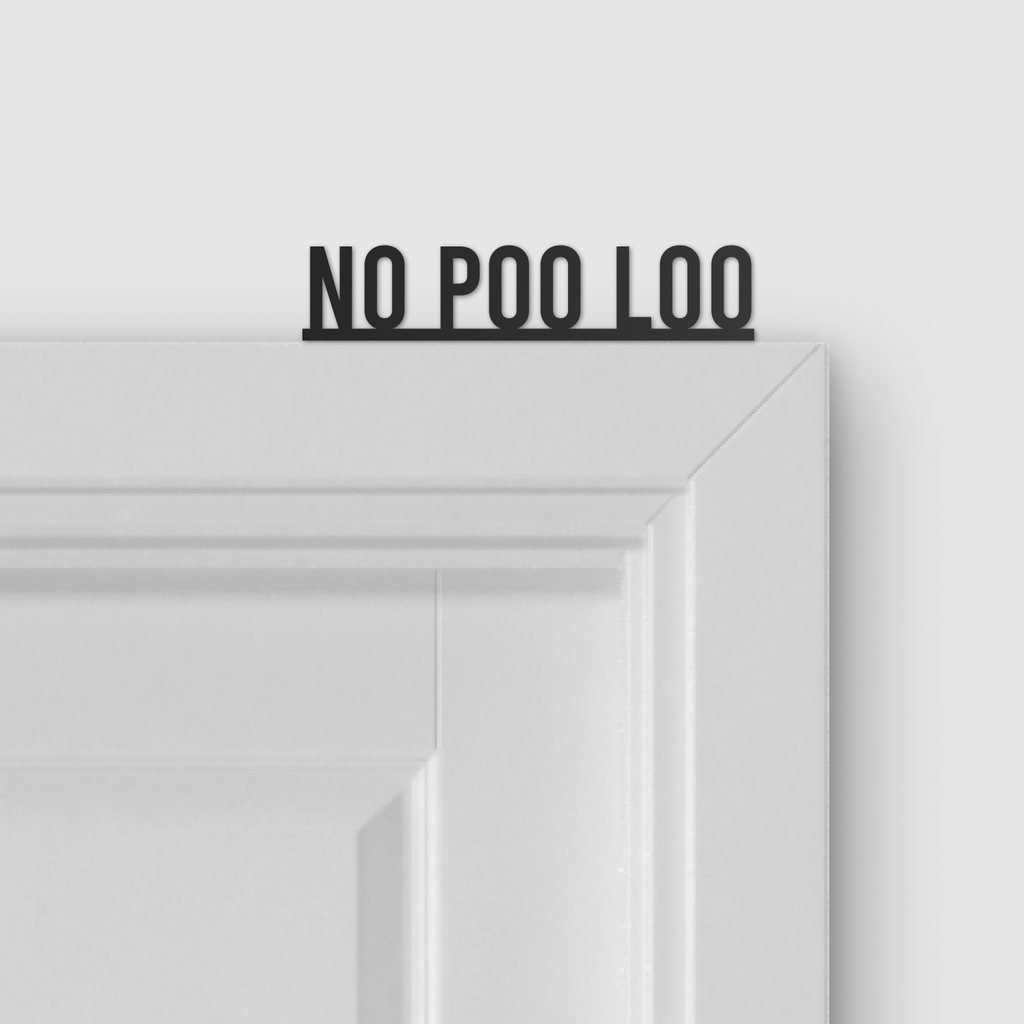 NO POO LOO door topper and door tag