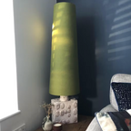 Olive Linen Lampshade | Extra Tall Cone Light Shade | Bespoke Handmade UK