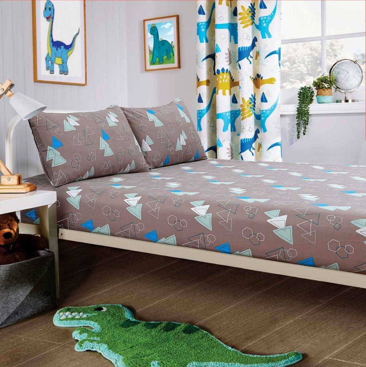 OLIVIA ROCCO Dinosaur Kids Bedding Set Soft 100% Microfibre Duvet Cover With Pillowcases