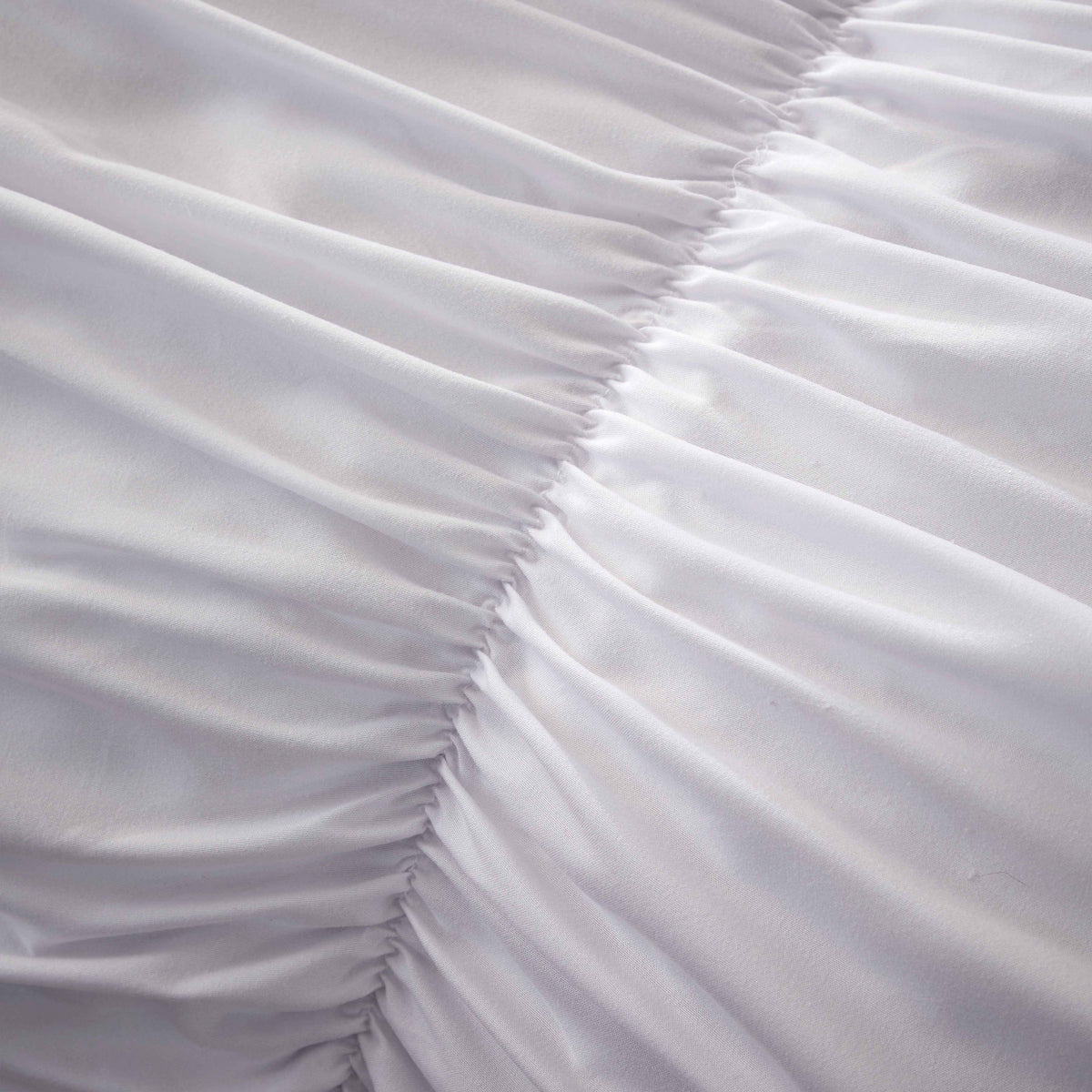 OLIVIA ROCCO Ruched White Microfibre Duvet Cover Set With Pillowcases Ruffle Bedding