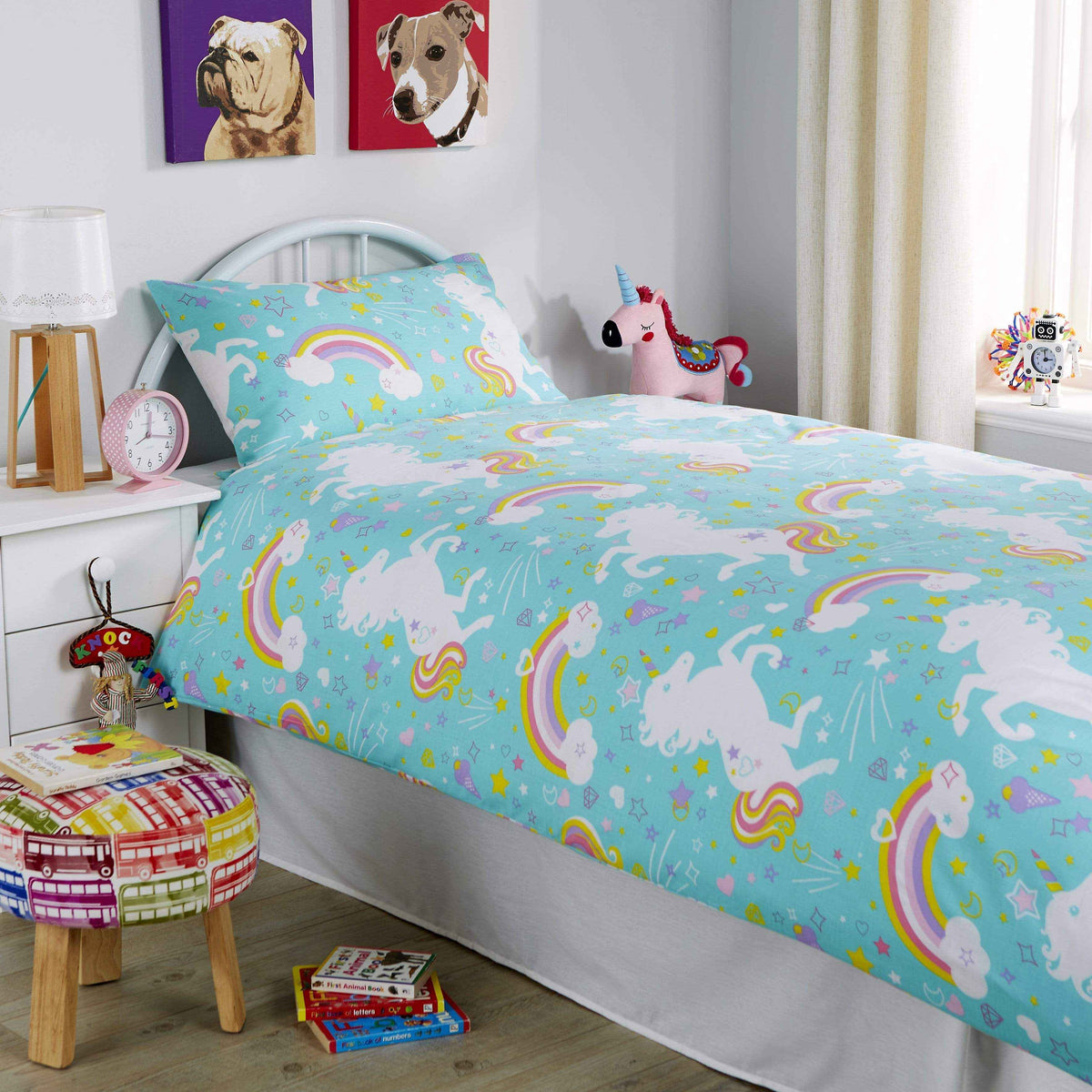 OLIVIA ROCCO Unicorn Duvet Cover Set For Kids Cotton-Rich OEKO-TEX Certified Whimsical