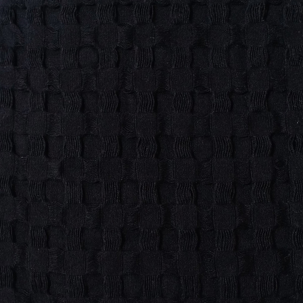 OLIVIA ROCCO Florian Checked Throw Blanket 100% Cotton Black Bedspread For Sofas