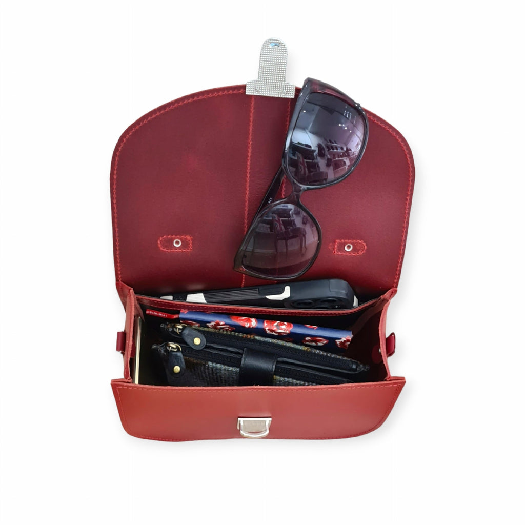 Olympia Handmade Leather Bag - Marsala Red