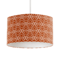 Orange and White Drum Lampshade, Geometric Semi-Circle Design Shade for Table, Floor or Ceiling Pendant Light