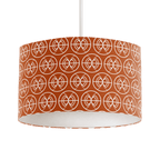 Orange and White Drum Lampshade, Geometric Semi-Circle Design Shade for Table, Floor or Ceiling Pendant Light