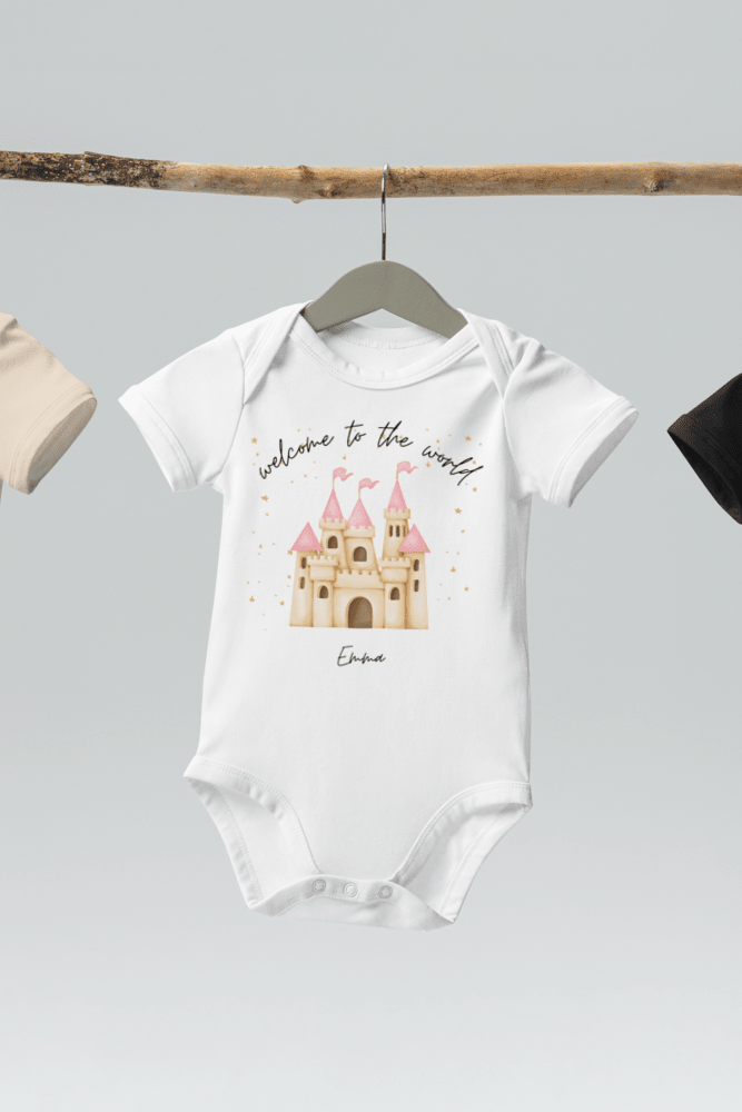 Welcome to the World Princess Castle (Personalised Name Bodysuit)