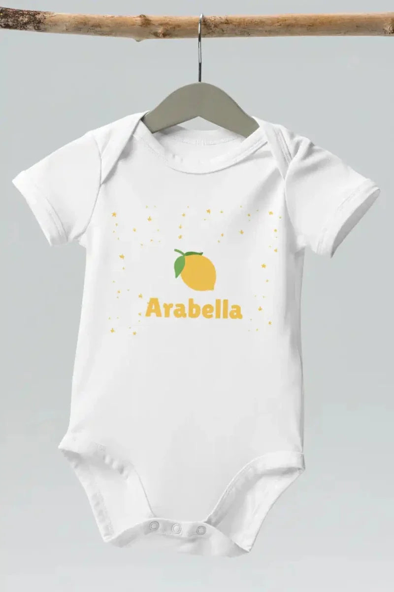 Custom Lemon Bodysuit In White