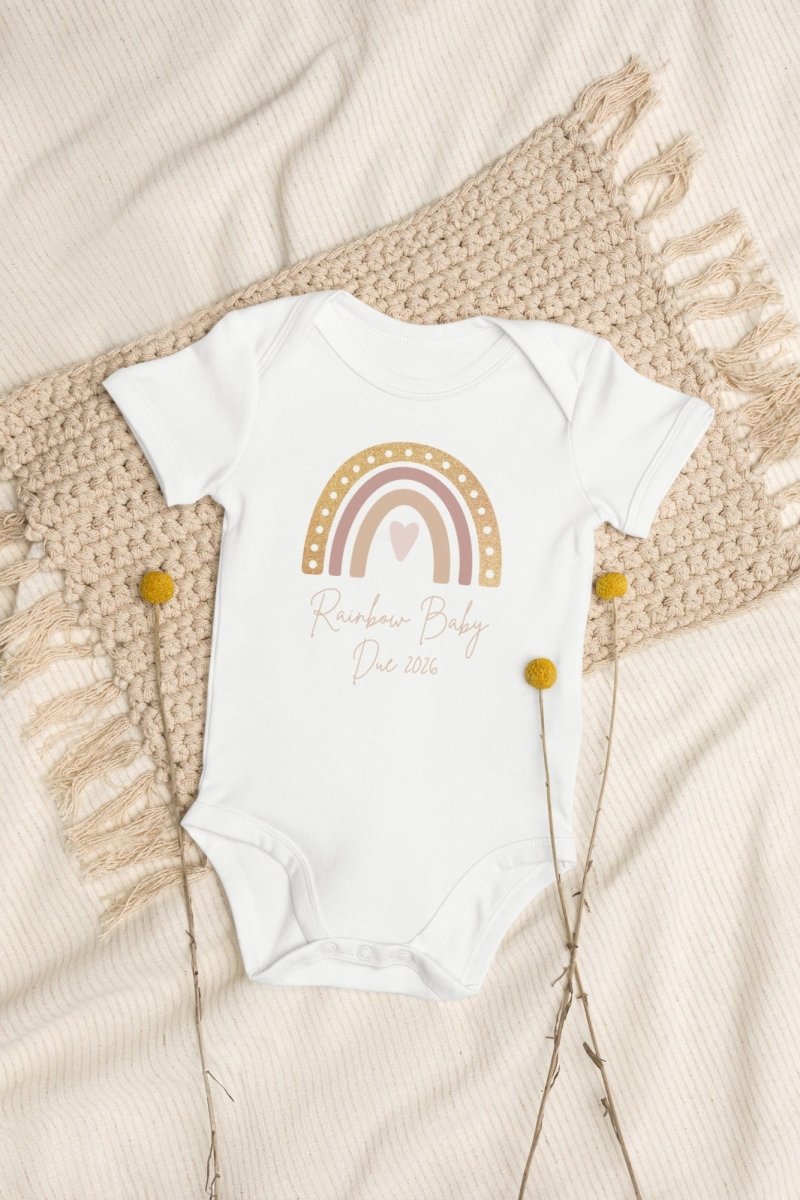Neutral Heart Rainbow Baby Due Bodysuit