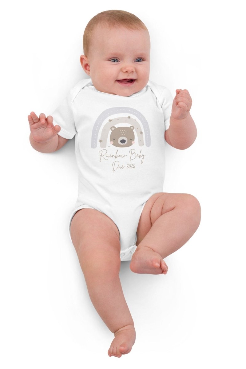 Neutral Bear Rainbow Baby Due Bodysuit