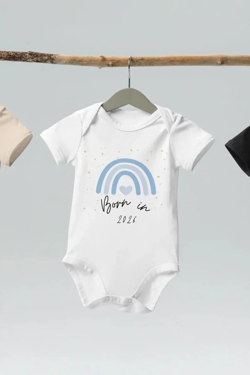 Born in 2026 Blue Personalised Bodysuit