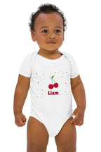 Cherry Personalised Bodysuit in White