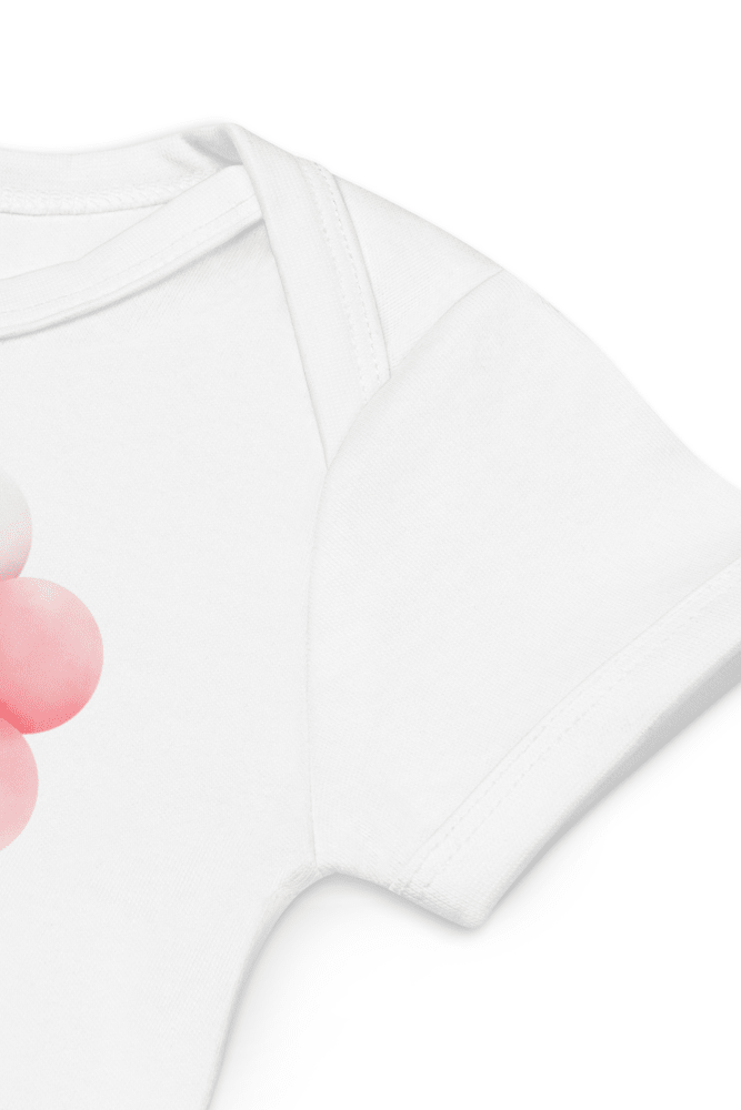 Personalised Name Bear Pink Hot Air Baloon Bodysuit