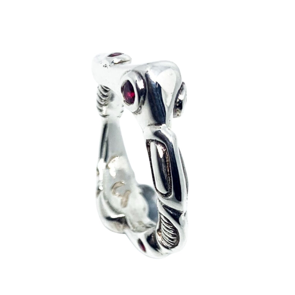 Organic Matter Ring – Sterling Silver 925 with Cubic Zirconia, Sapphire, or Ruby