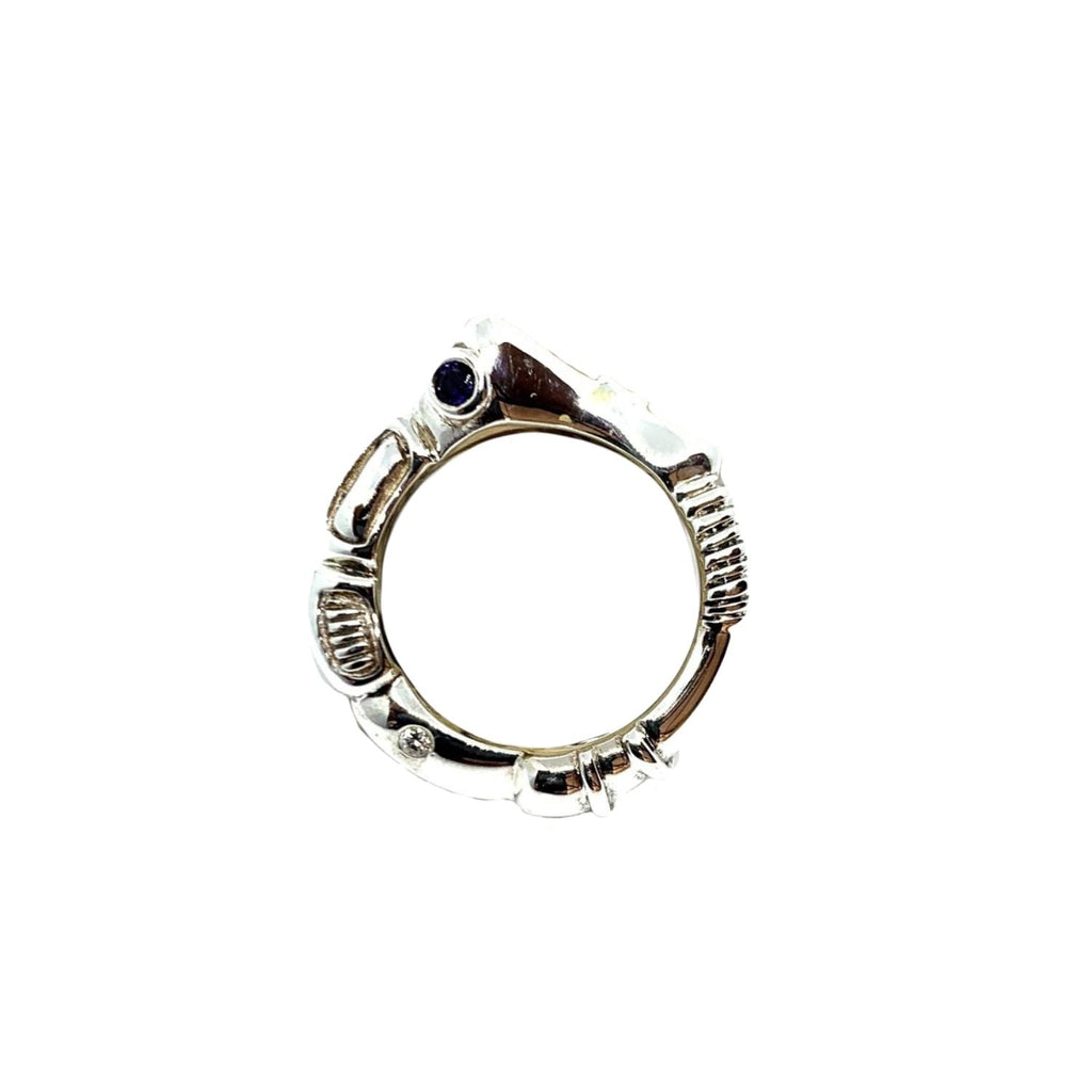Organic Matter Ring – Sterling Silver 925 with Cubic Zirconia, Sapphire, or Ruby