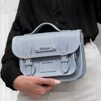 Leather Midi Satchel - Lilac Grey