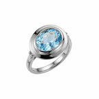 Oval-cut Sky Blue Topaz gemstone Ring - Avery