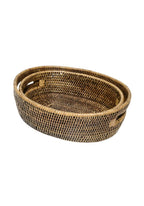 Oval Rattan Basket- Brown