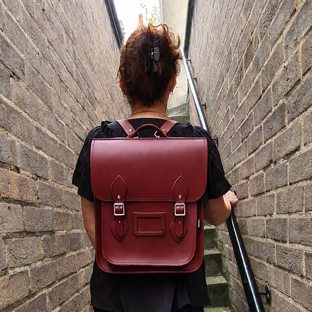 Handmade Leather City Backpack - Oxblood