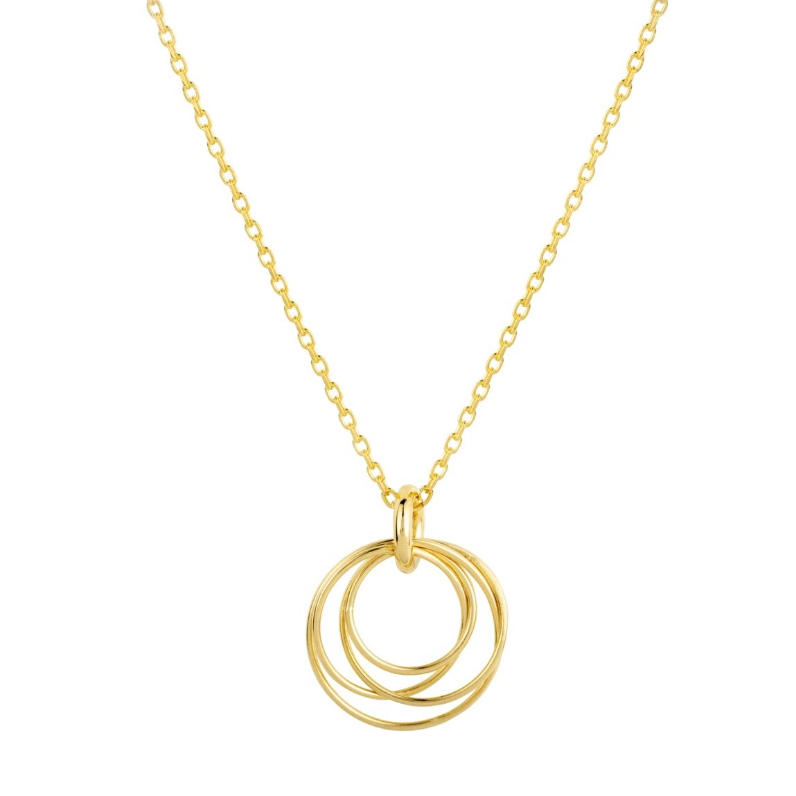 Hoop Cluster Rings Gold Chain Necklace