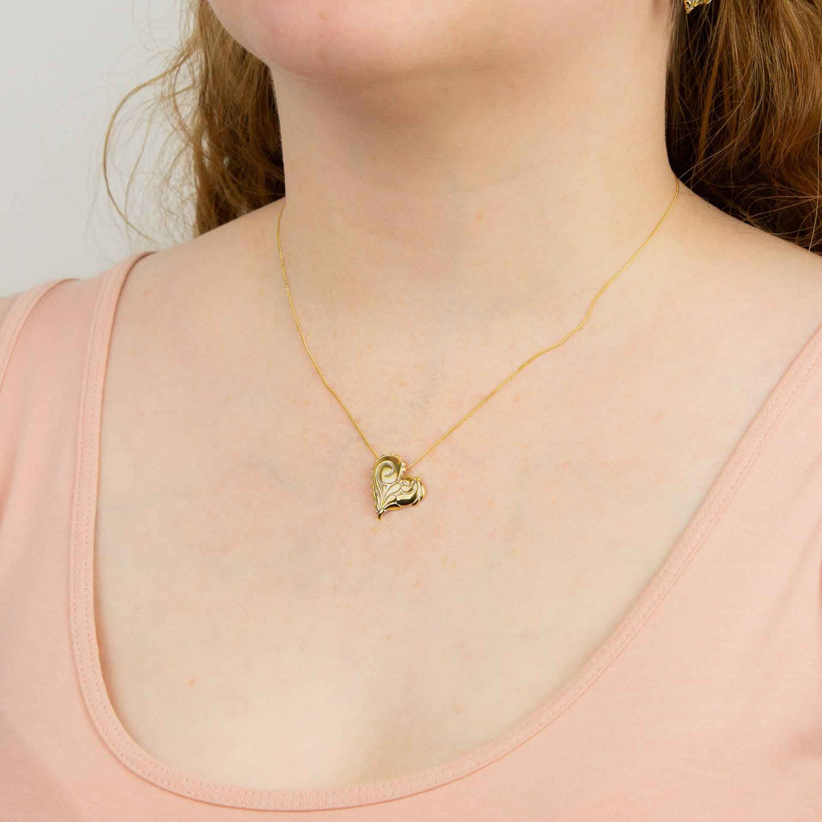 Beginnings Night Sky Inspired Heart Pendant with Yellow Gold Plating