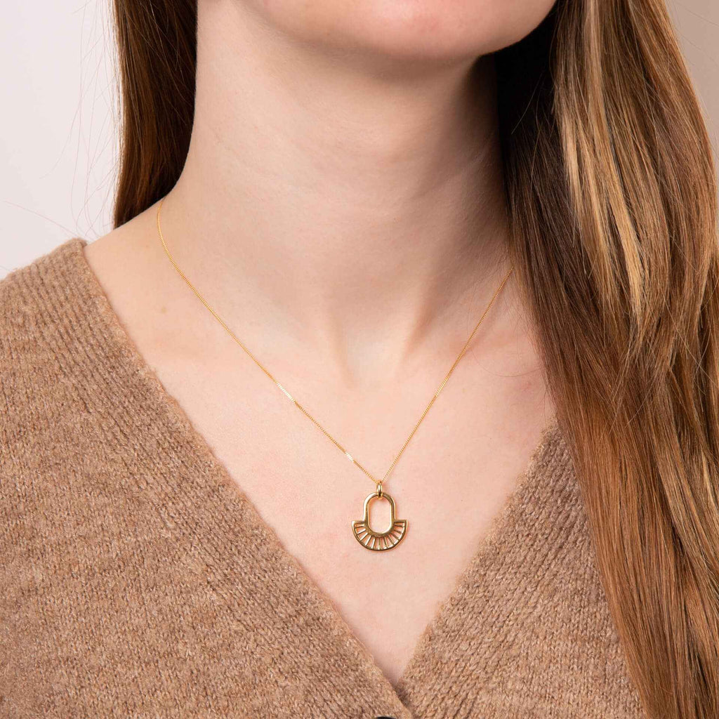 Beginnings Geometric Fan Drop Pendant