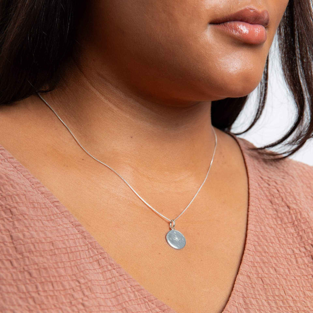 Beginnings Compass Design Disc Pendant