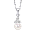 Beginnings Shell Pearl Drop Pendant with Cubic Zirconia