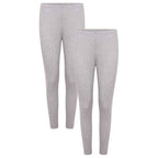 Daisy Dreamer Womens Thermal Pants 2 Pack Cotton Rich Insulating Yarn Ribbed Comfort Fit