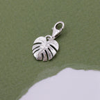 Monstera Palm Leaf Silver Charm