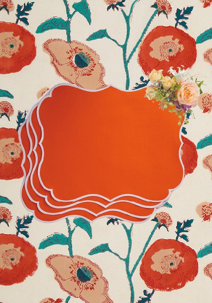 Papaya Coloured Placemats - Set of 4