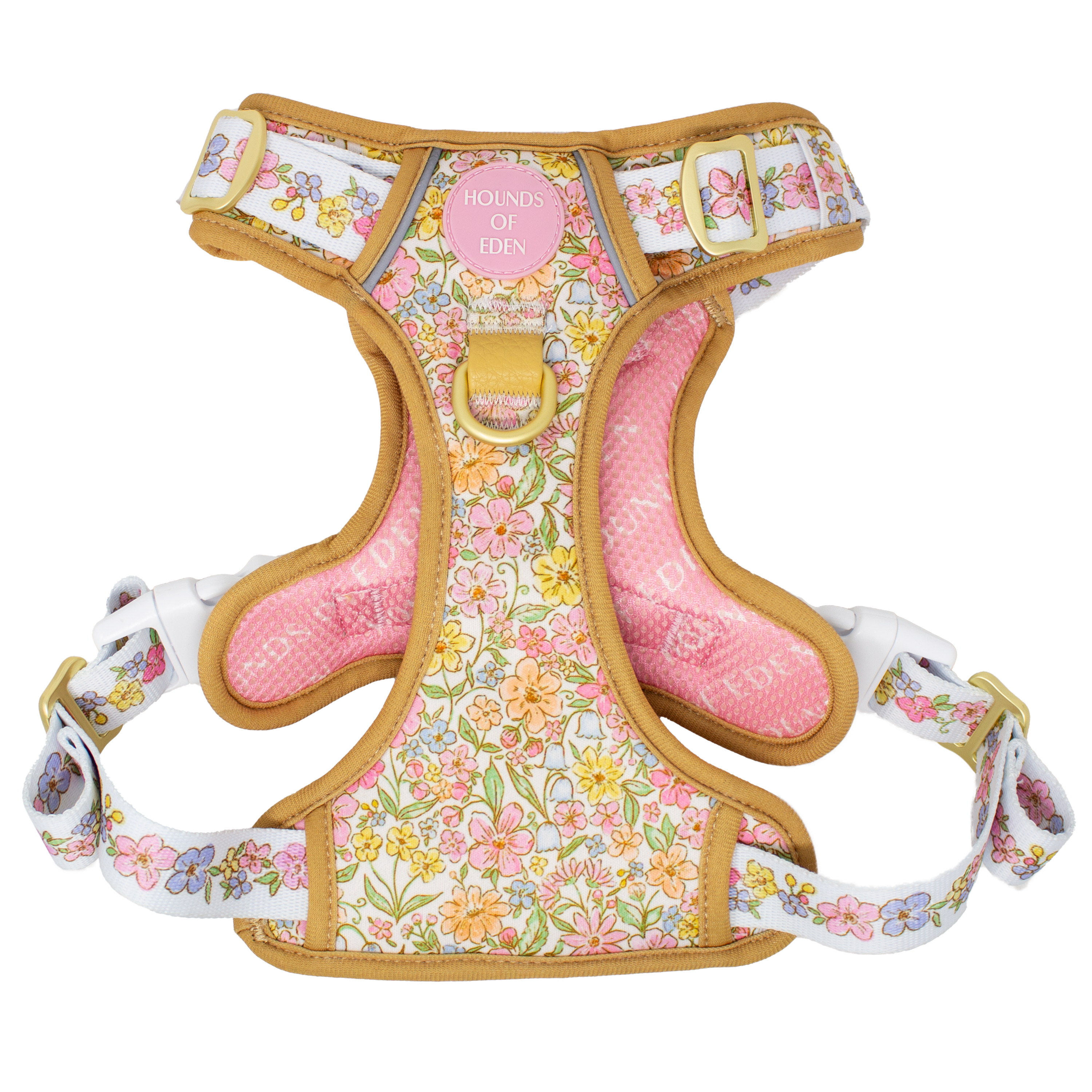 Pastel Petals - Dog Collar + ID Tag Holder