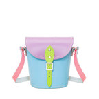 Handmade Leather Barrel Bag - Pastel Kaleidoscope