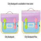 Handmade Leather City Backpack - Pastel Kaleidoscope