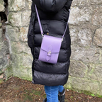 Handmade Leather Festival Phone Bag - Pastel Violet