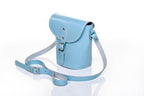 Handmade Leather Barrel Bag - Pastel Baby Blue